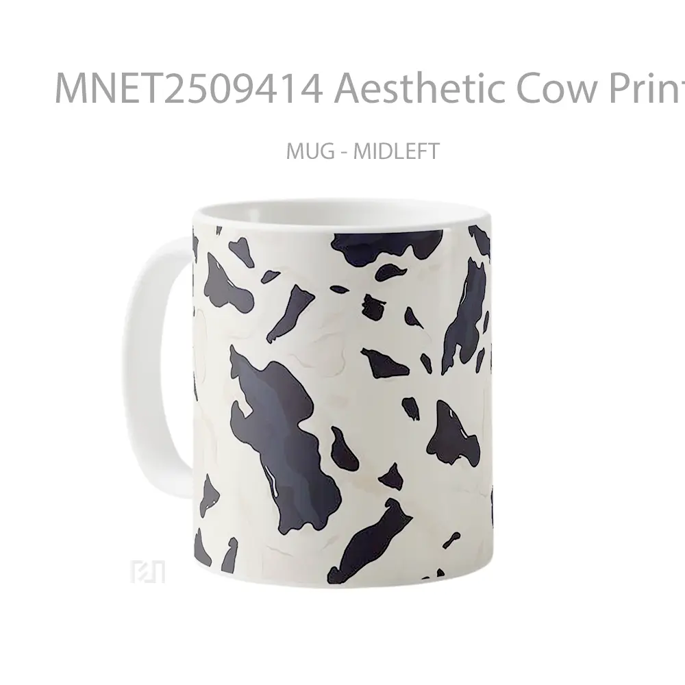 Aesthetic Cow Print Pattern Mug MNET2509414 - All-side / Desain
