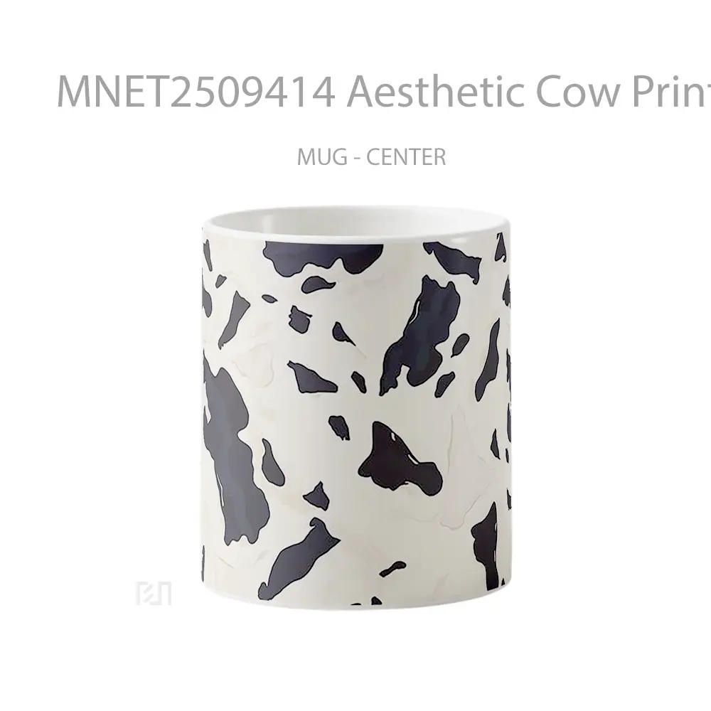 Aesthetic Cow Print Pattern Mug MNET2509414 - All-side / Desain