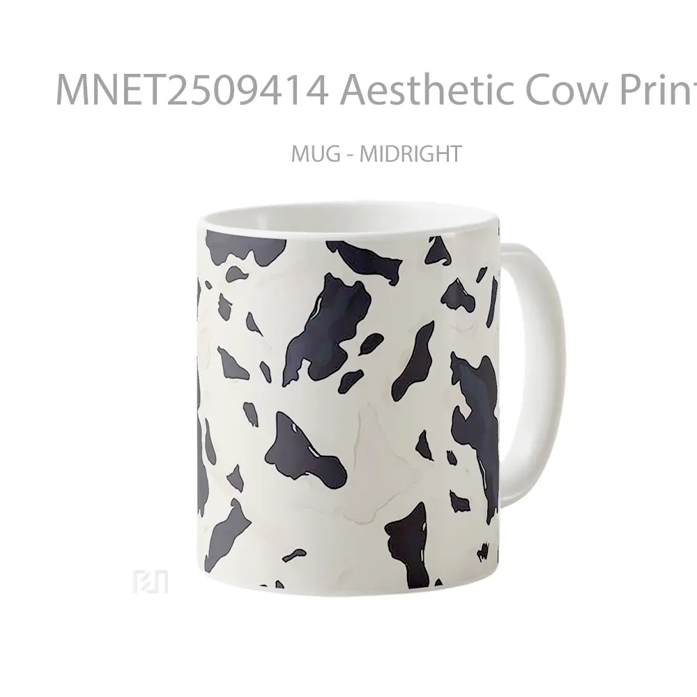 Aesthetic Cow Print Pattern Mug MNET2509414 - All-side / Desain