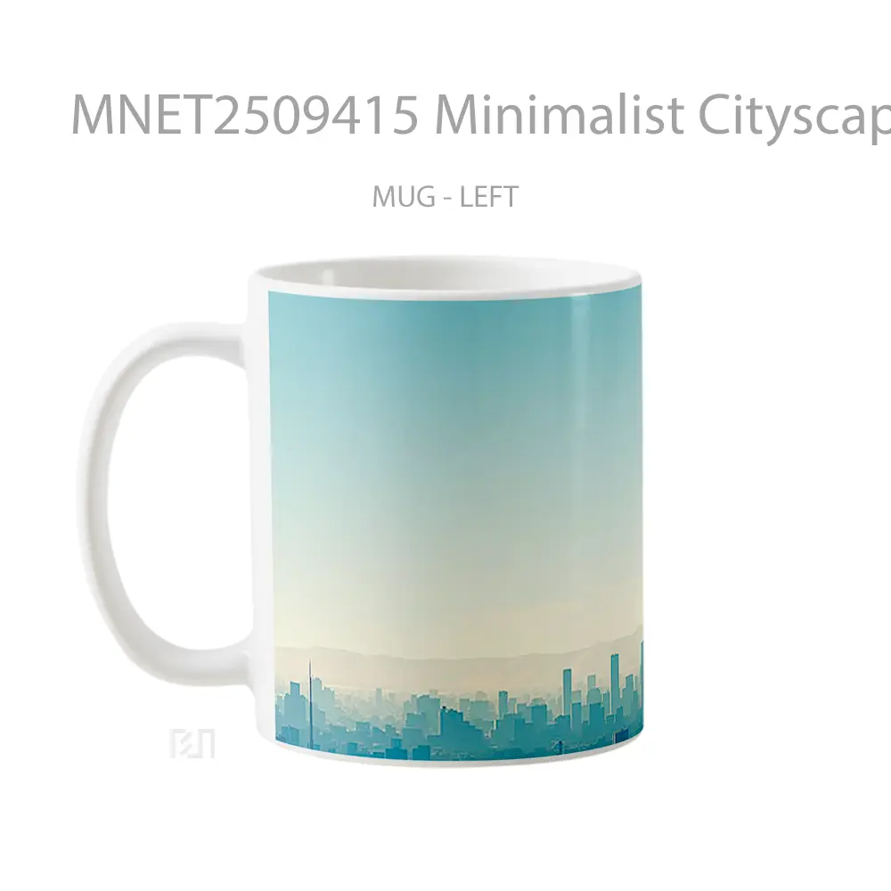 Minimalist Cityscape Blue Mug MNET2509415 - All-side / Desain