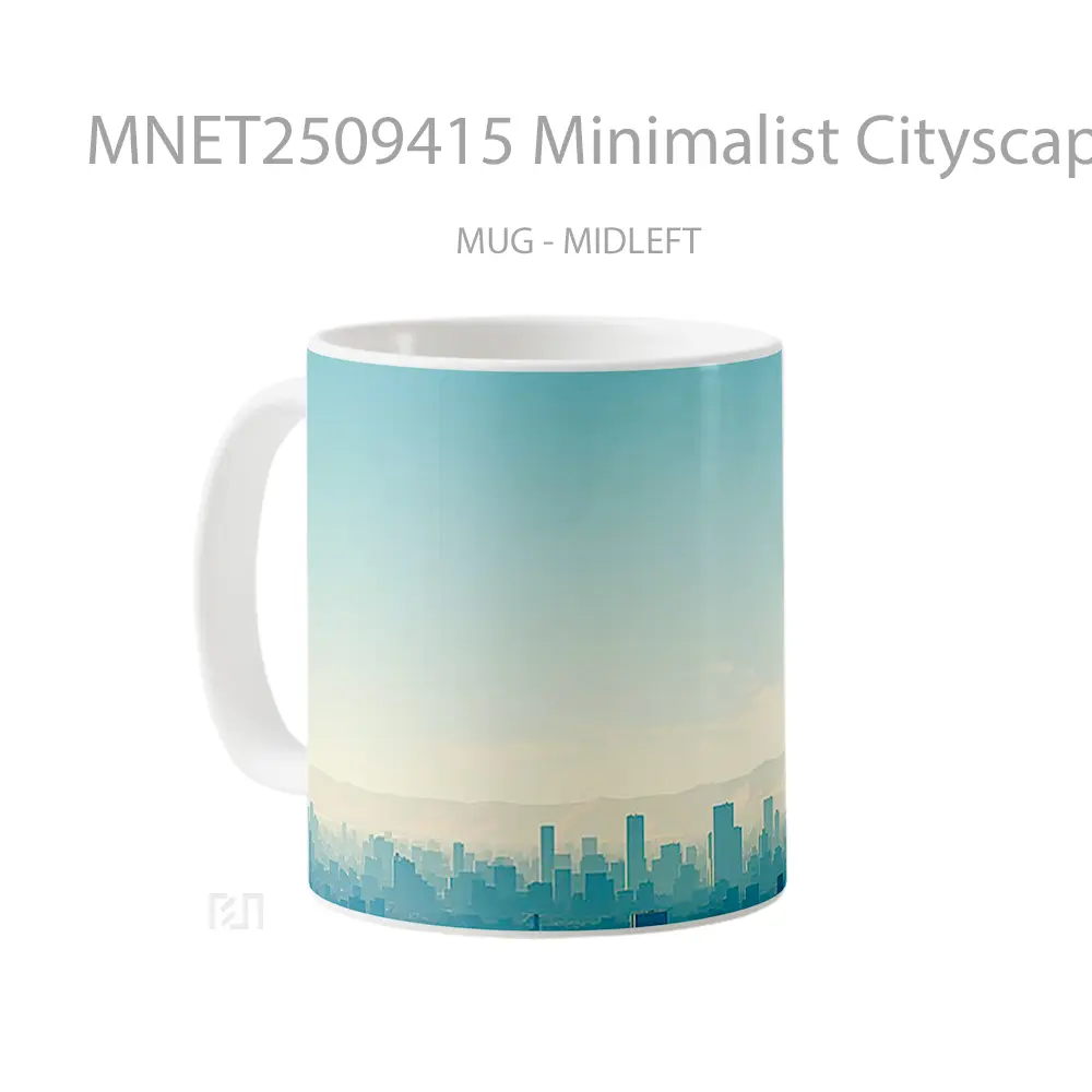 Minimalist Cityscape Blue Mug MNET2509415 - All-side / Desain