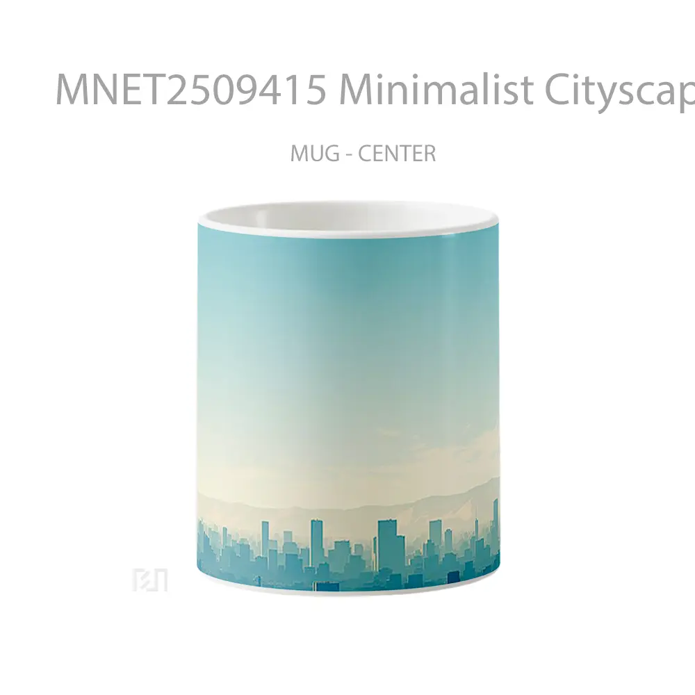 Minimalist Cityscape Blue Mug MNET2509415 - All-side / Desain