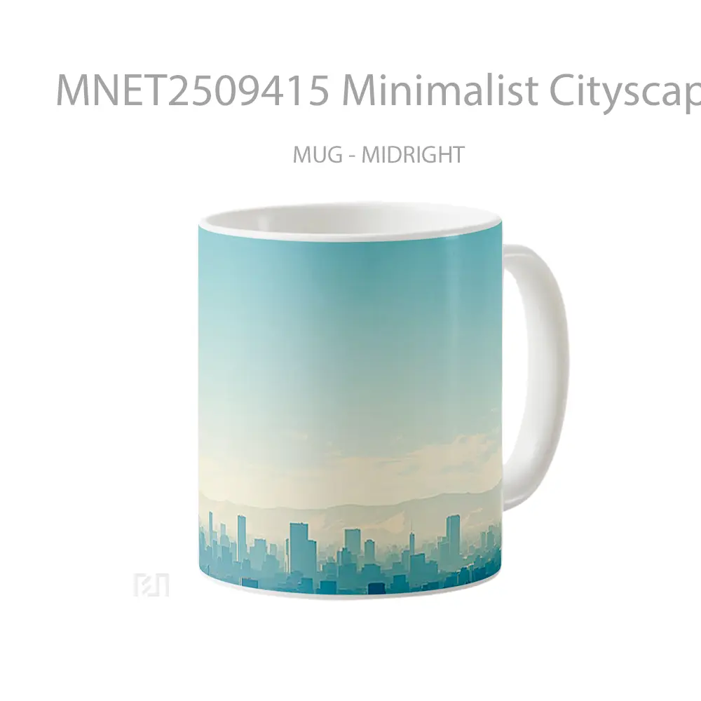 Minimalist Cityscape Blue Mug MNET2509415 - All-side / Desain