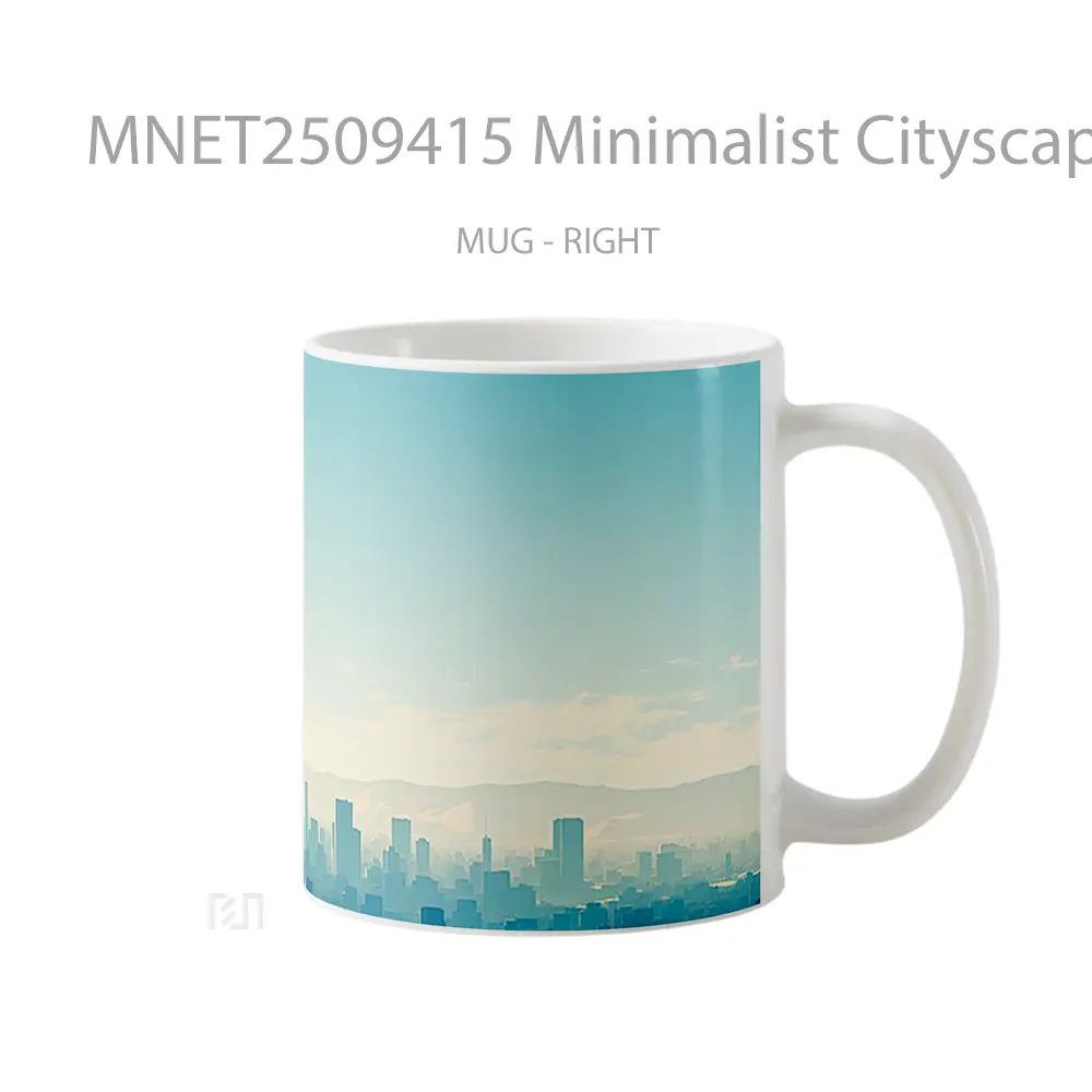 Minimalist Cityscape Blue Mug MNET2509415