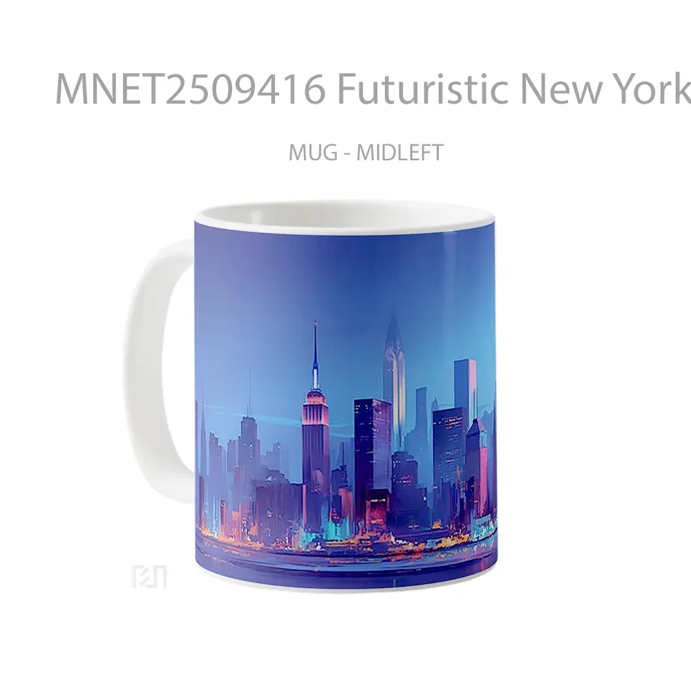 Futuristic New York Skyline Mug MNET2509416 - All-side / Desain