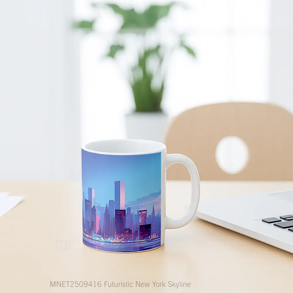 Futuristic New York Skyline Mug MNET2509416 - All-side / Desain