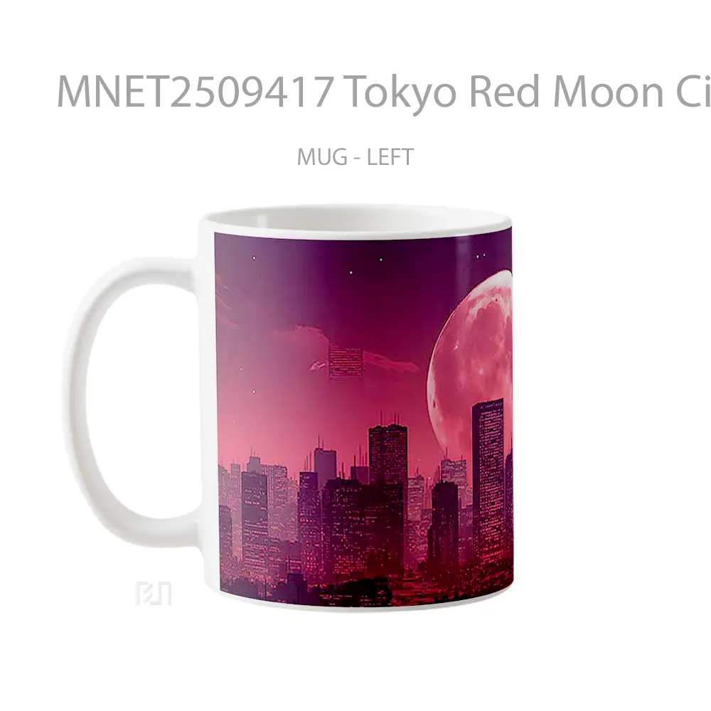 Tokyo Red Moon Cityscape Mug MNET2509417 - All-side / Desain