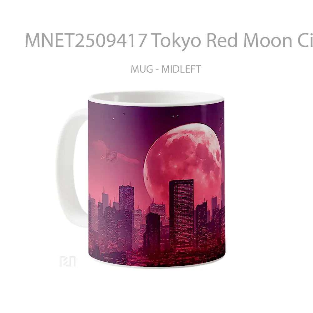 Tokyo Red Moon Cityscape Mug MNET2509417 - All-side / Desain