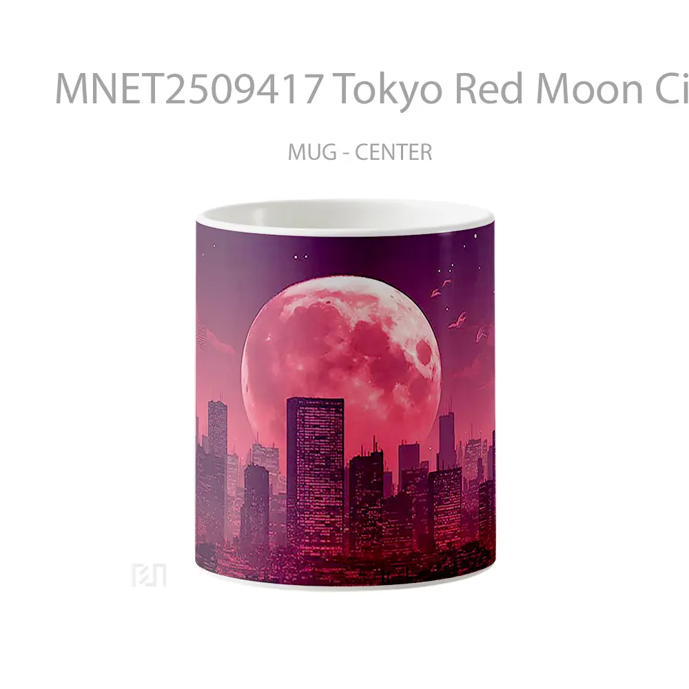 Tokyo Red Moon Cityscape Mug MNET2509417 - All-side / Desain