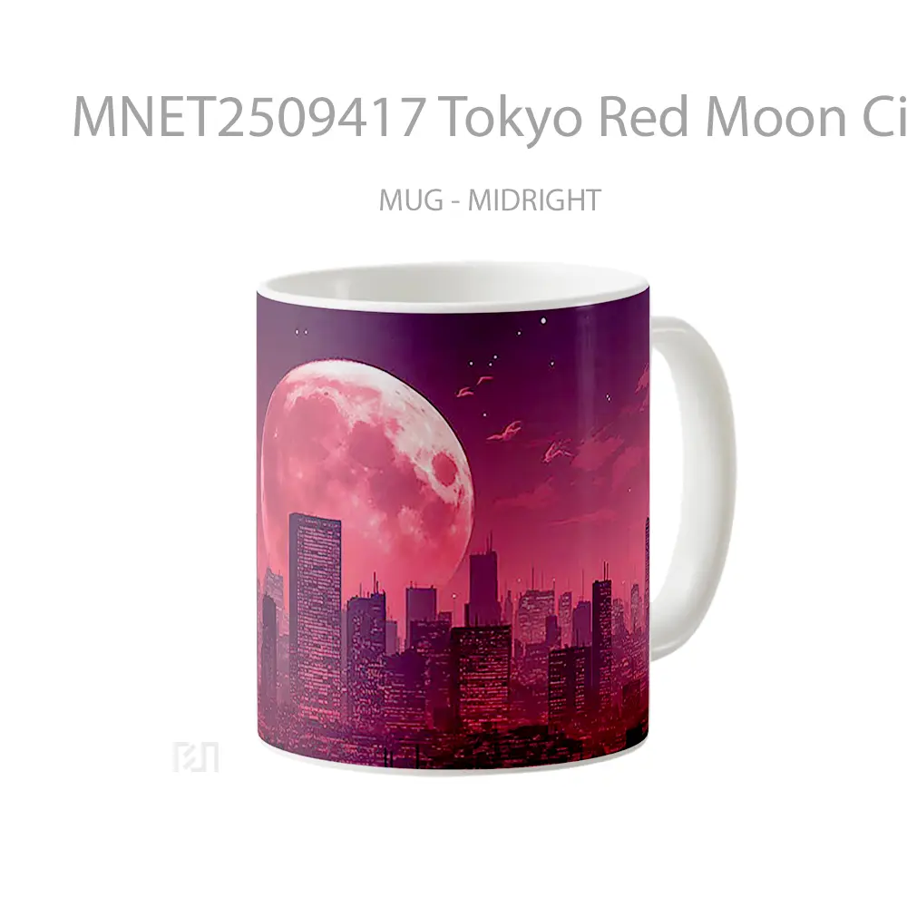 Tokyo Red Moon Cityscape Mug MNET2509417 - All-side / Desain