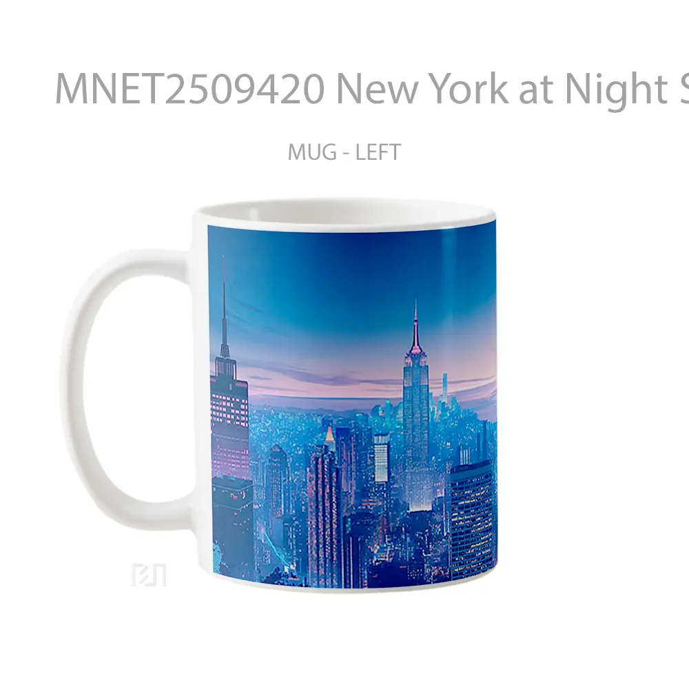 New York At Night Skyline Mug MNET2509420 - All-side / Desain