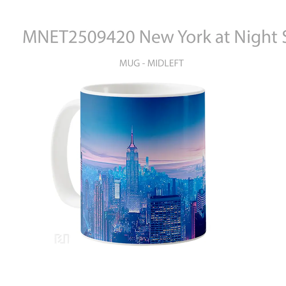 New York At Night Skyline Mug MNET2509420 - All-side / Desain