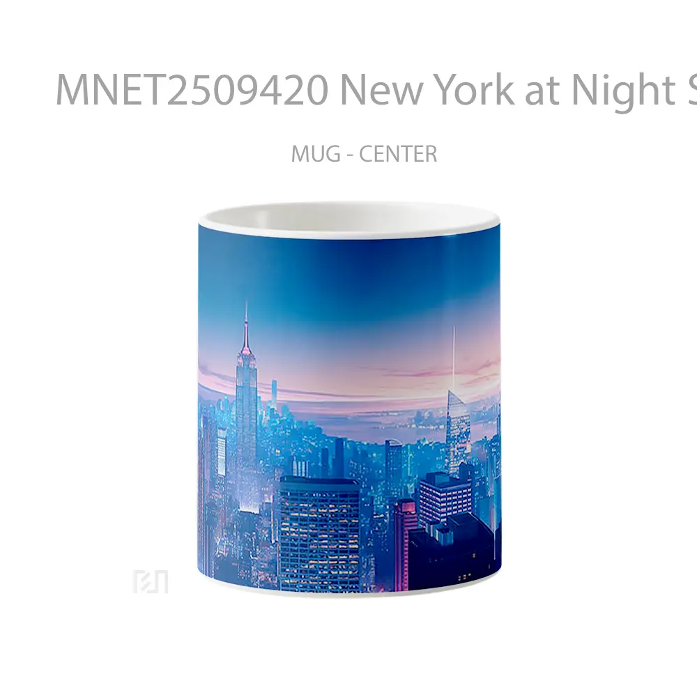 New York At Night Skyline Mug MNET2509420 - All-side / Desain