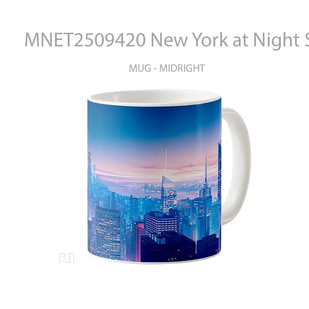 New York At Night Skyline Mug MNET2509420 - All-side / Desain