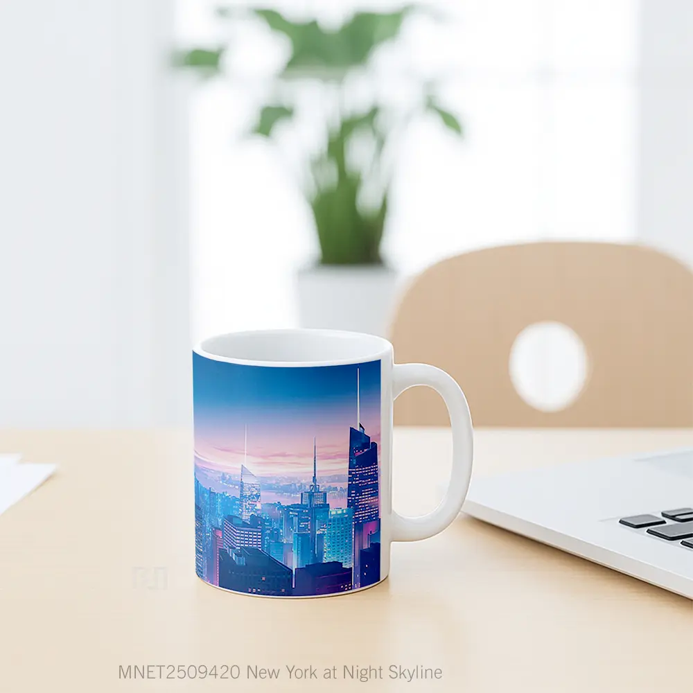 New York At Night Skyline Mug MNET2509420 - All-side / Desain