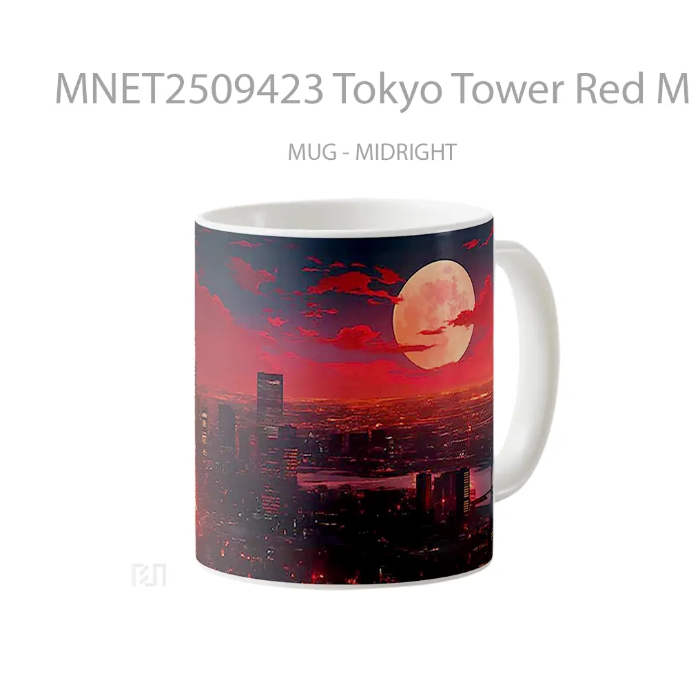 Tokyo Tower Red Moon Cityscape Mug MNET2509423 - All-side / Desain