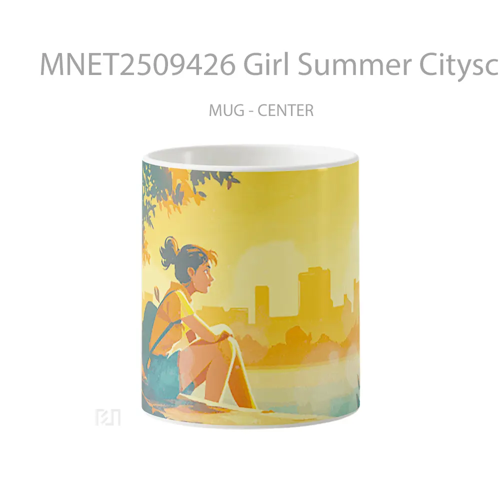 Girl Summer Cityscape Gif Mug MNET2509426 - All-side / Desain