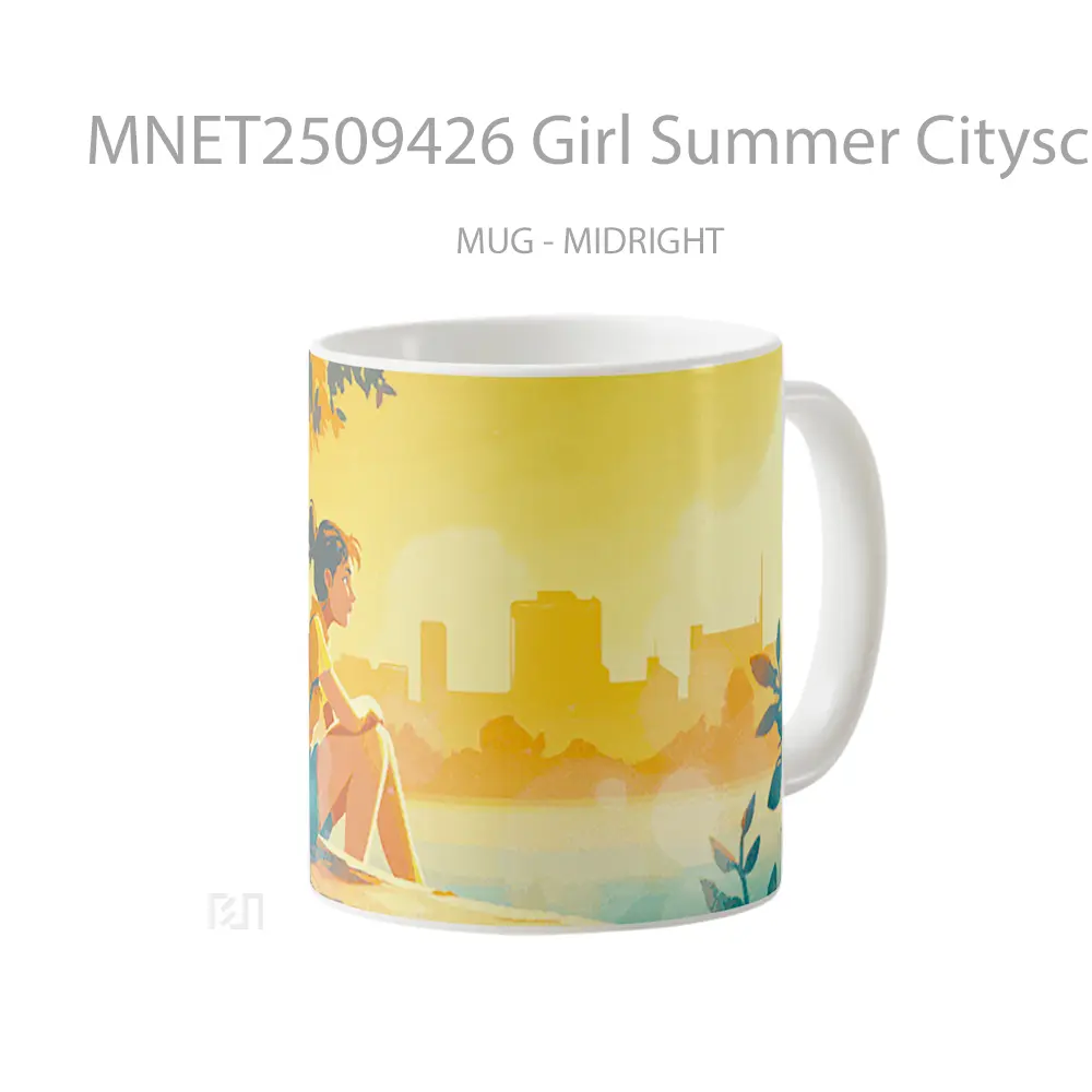 Girl Summer Cityscape Gif Mug MNET2509426 - All-side / Desain