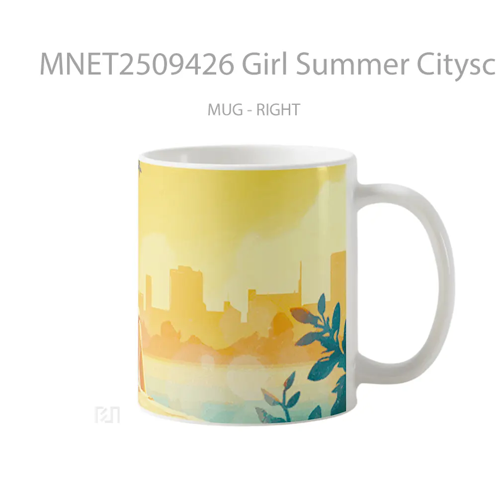 Girl Summer Cityscape Gif Mug MNET2509426