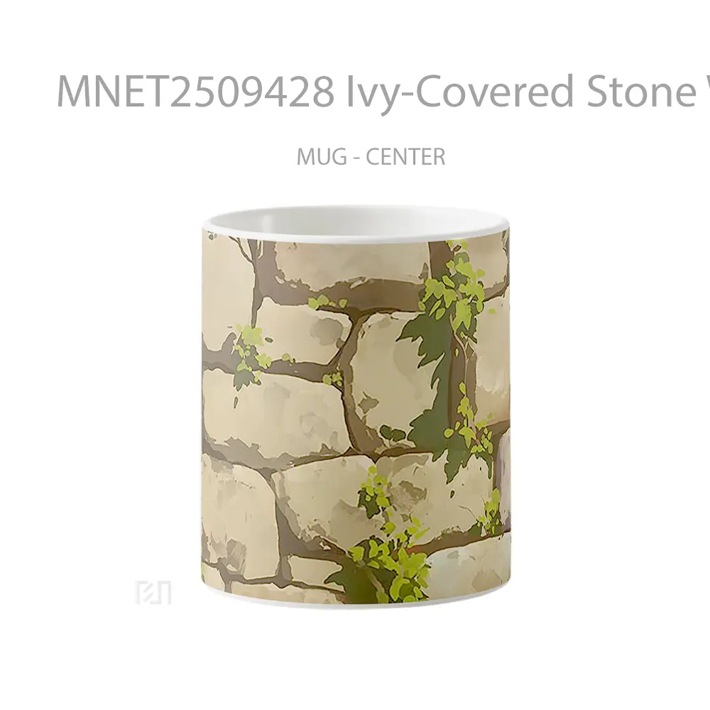 Ivy Covered Stone Wall Texture Mug MNET2509428 - All-side / Desain