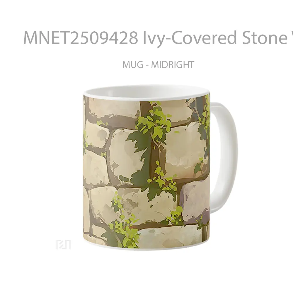 Ivy Covered Stone Wall Texture Mug MNET2509428 - All-side / Desain