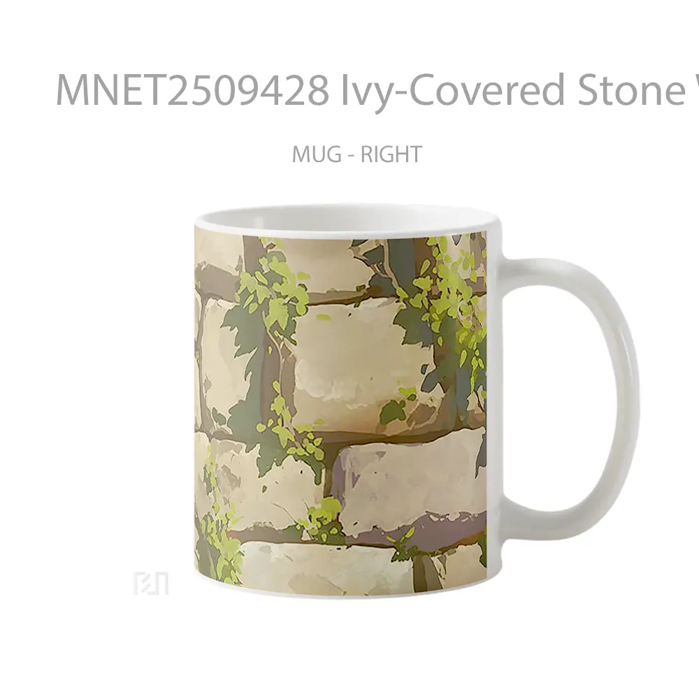Ivy Covered Stone Wall Texture Mug MNET2509428