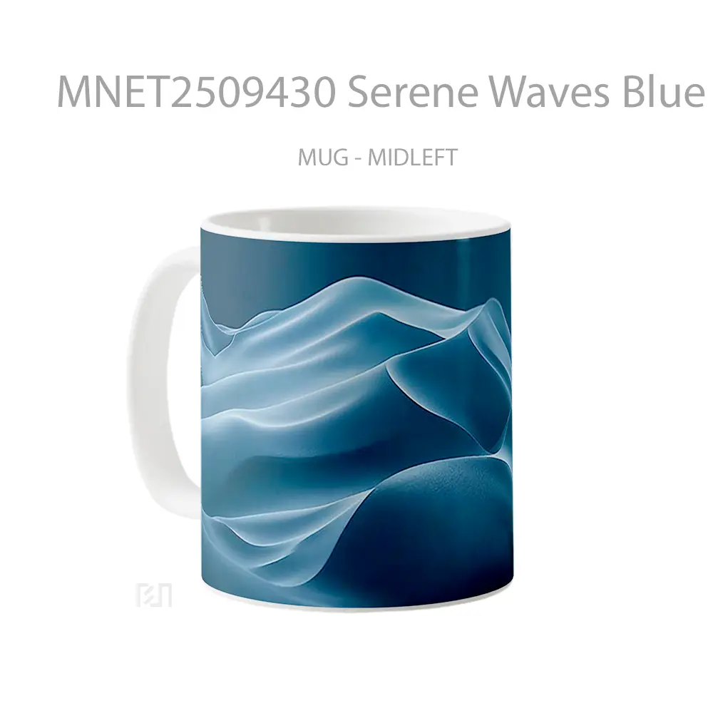 Serene Waves Blue Mug MNET2509430 - All-side / Desain