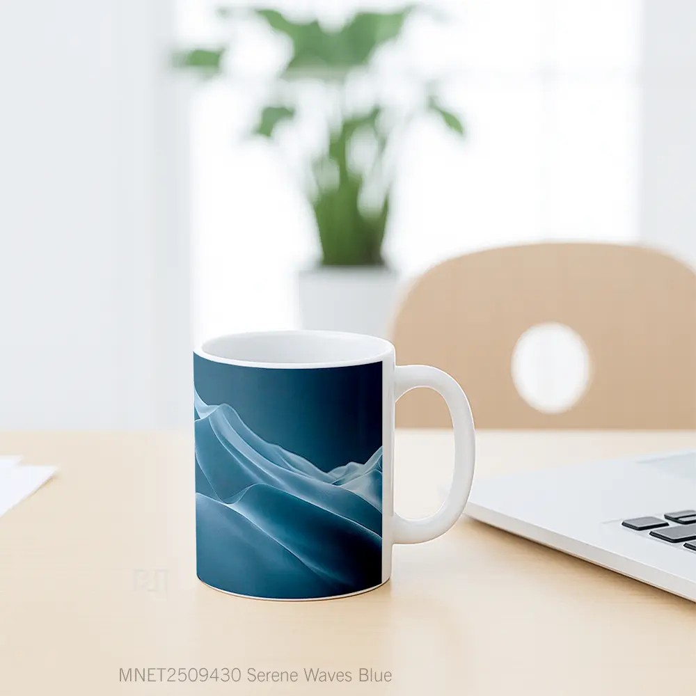 Serene Waves Blue Mug MNET2509430 - All-side / Desain