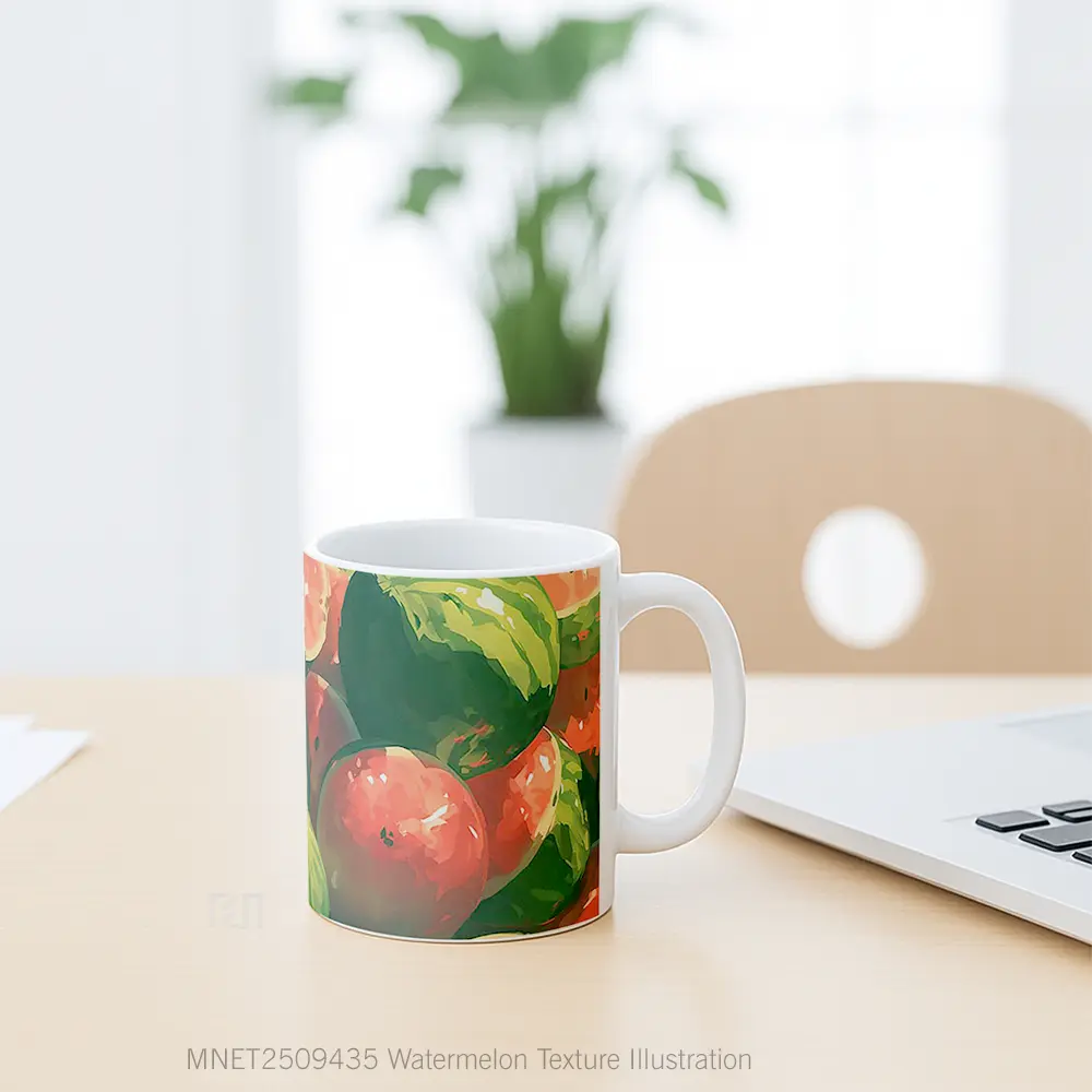 Watermelon Texture Illustration Mug MNET2509435 - All-side / Desain