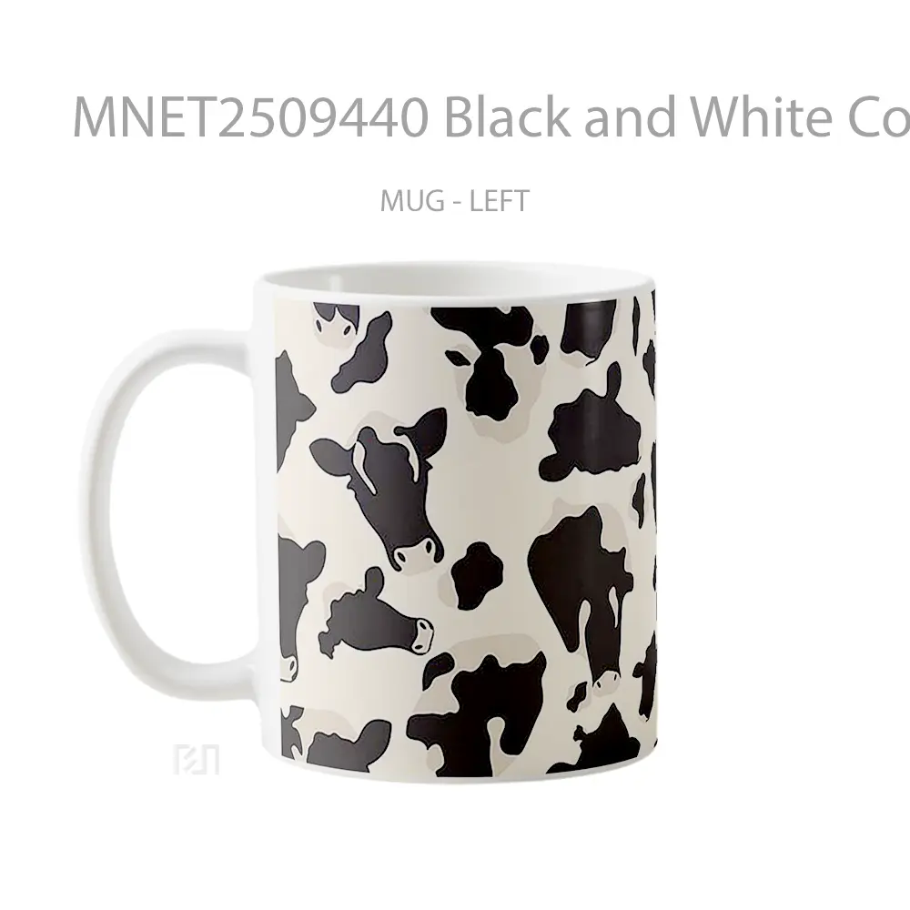 Black And White Cow Print Pattern Mug MNET2509440 - All-side / Desain