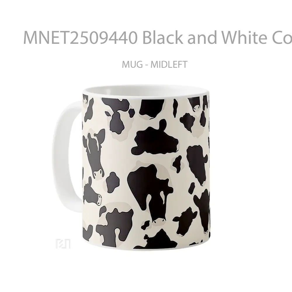 Black And White Cow Print Pattern Mug MNET2509440 - All-side / Desain