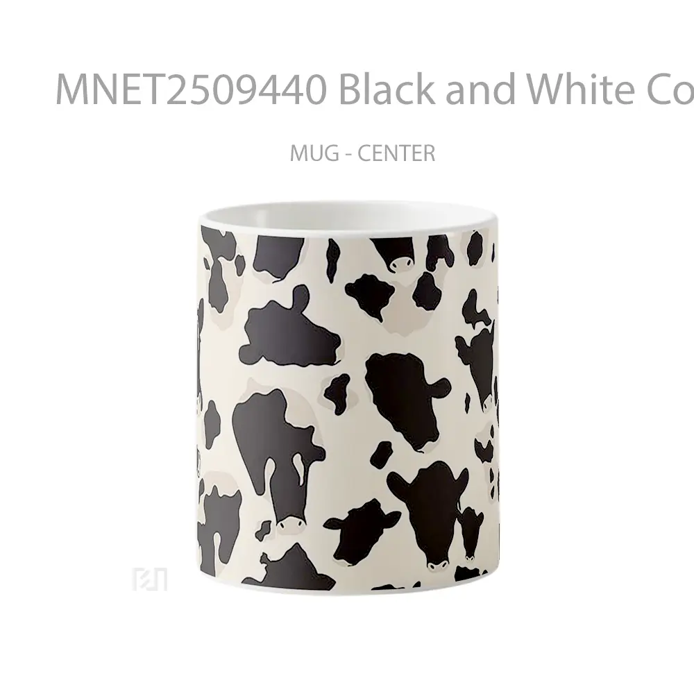 Black And White Cow Print Pattern Mug MNET2509440 - All-side / Desain
