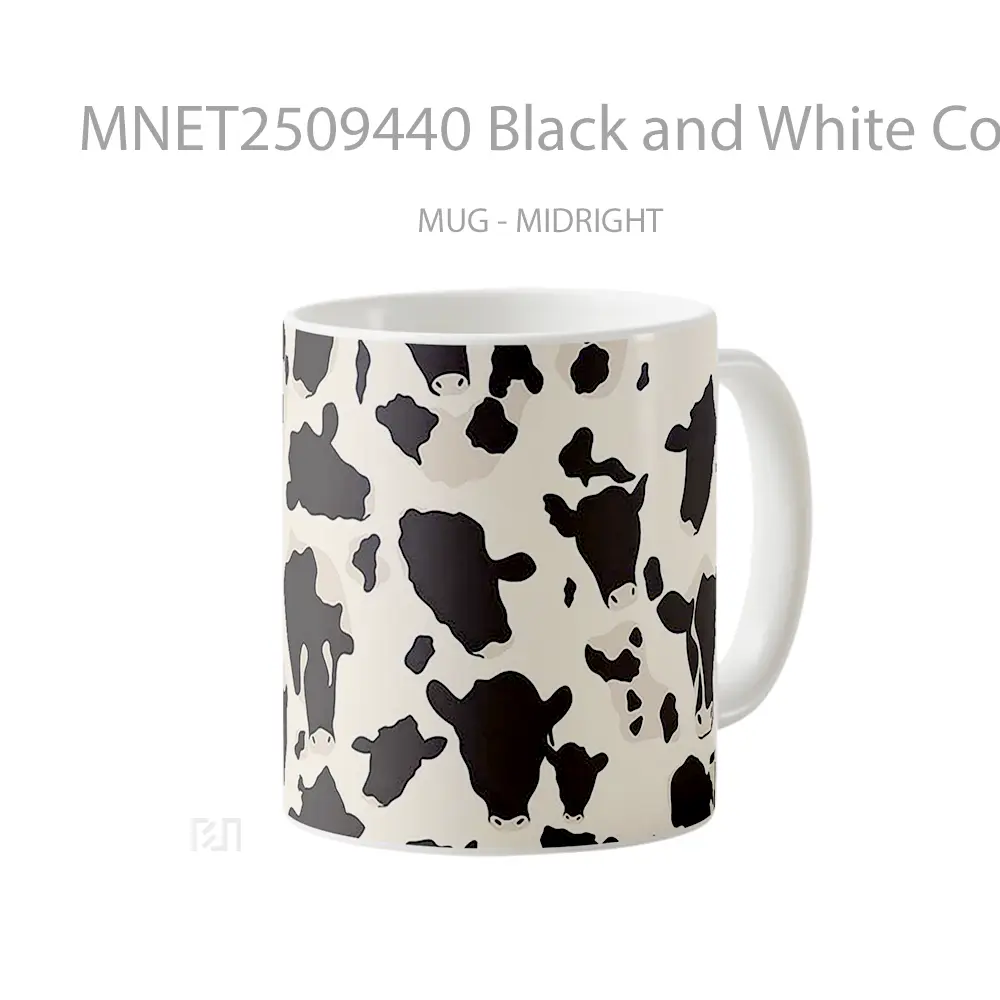Black And White Cow Print Pattern Mug MNET2509440 - All-side / Desain