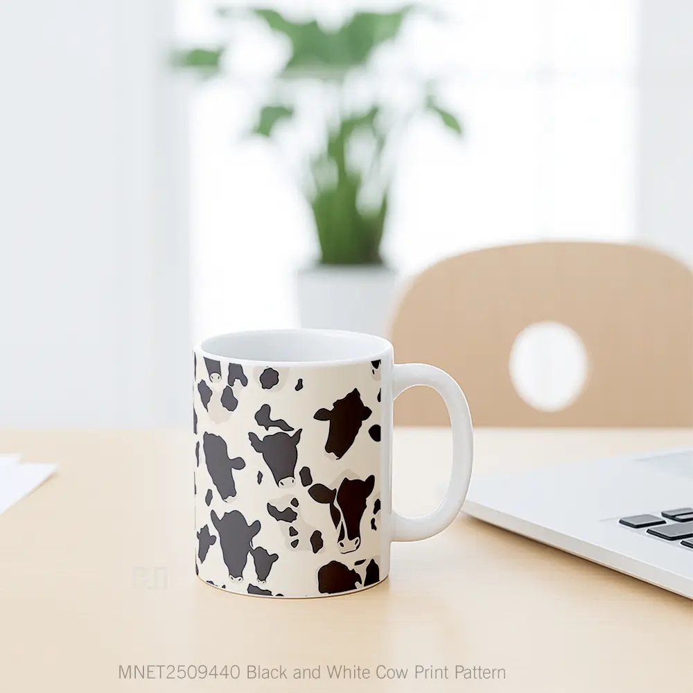 Black And White Cow Print Pattern Mug MNET2509440 - All-side / Desain