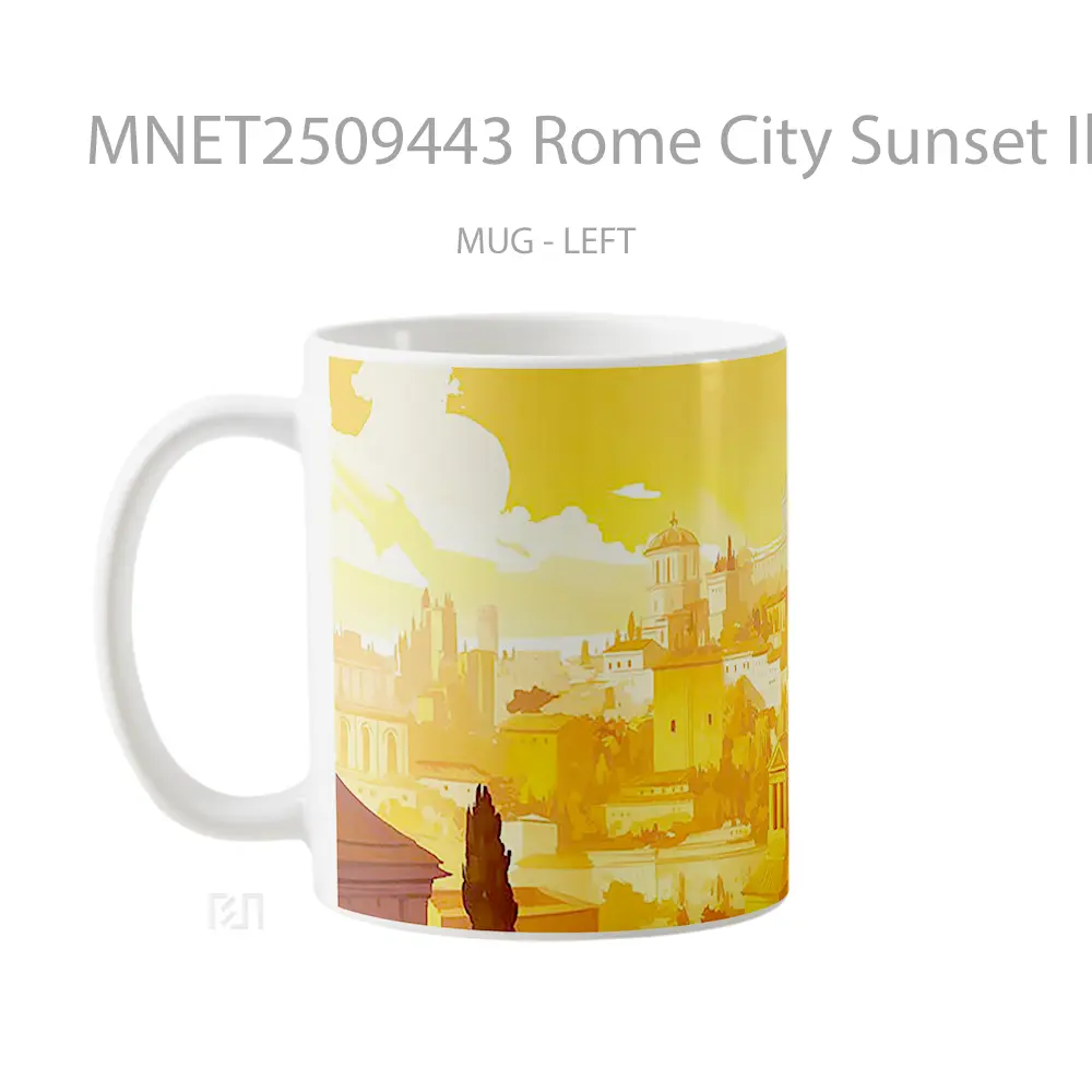 Rome City Sunset Illustration Mug MNET2509443 - All-side / Desain