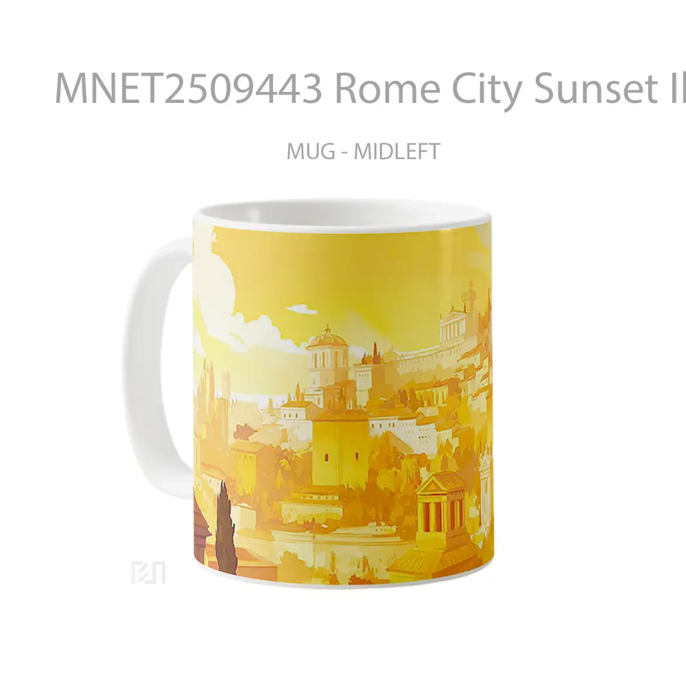 Rome City Sunset Illustration Mug MNET2509443 - All-side / Desain