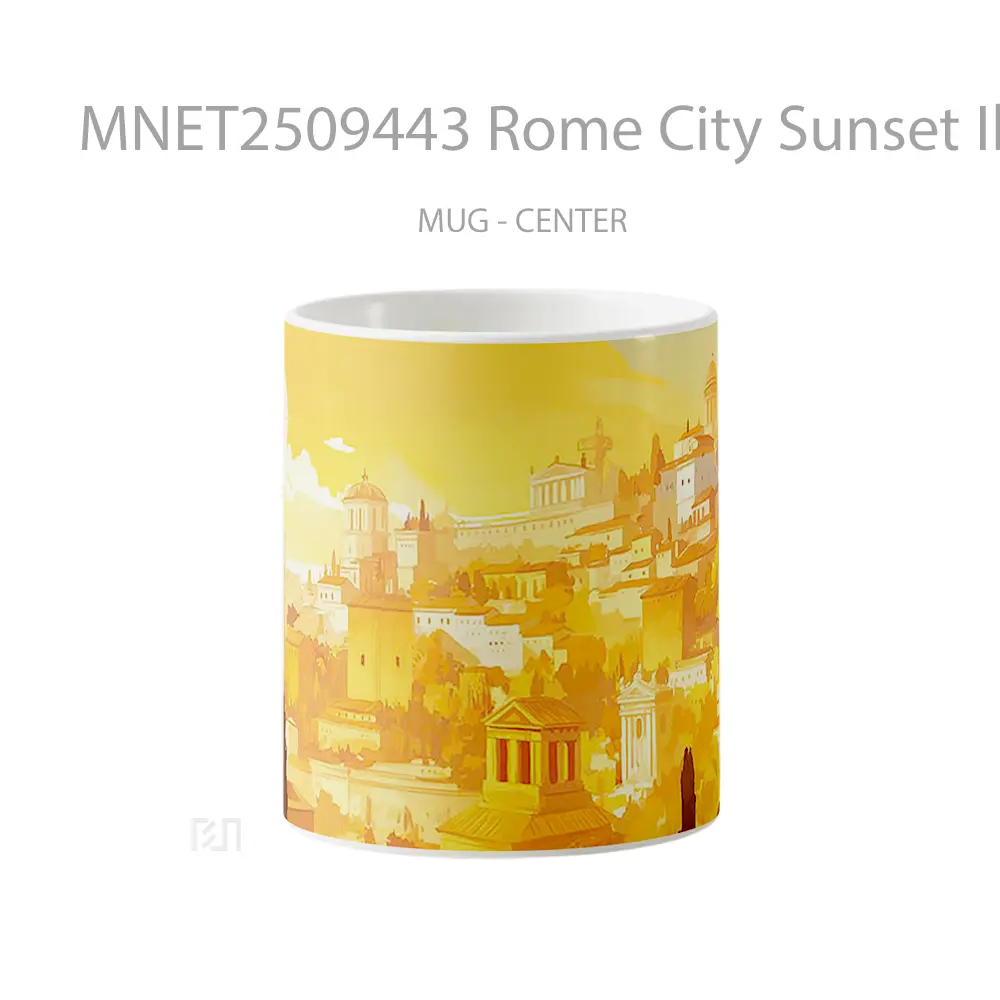 Rome City Sunset Illustration Mug MNET2509443 - All-side / Desain