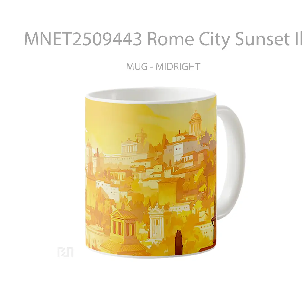Rome City Sunset Illustration Mug MNET2509443 - All-side / Desain