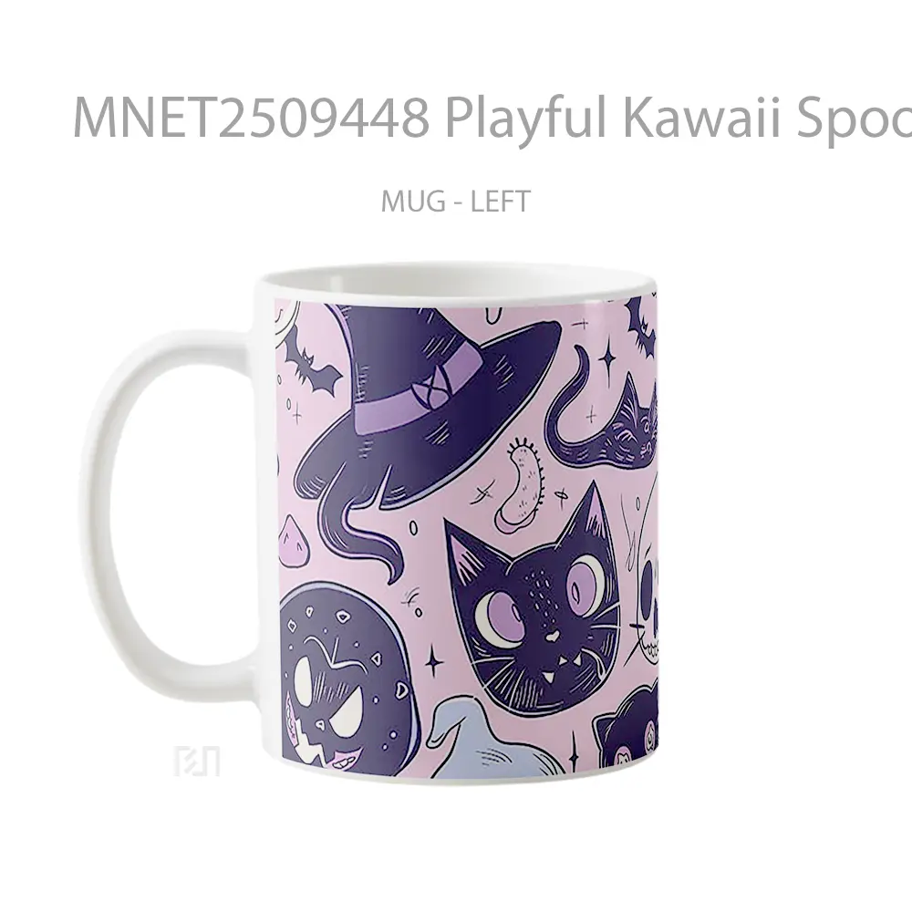 Playful Kawaii Spooky Contrast Mug MNET2509448 - All-side / Desain