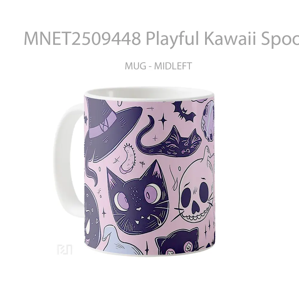 Playful Kawaii Spooky Contrast Mug MNET2509448 - All-side / Desain