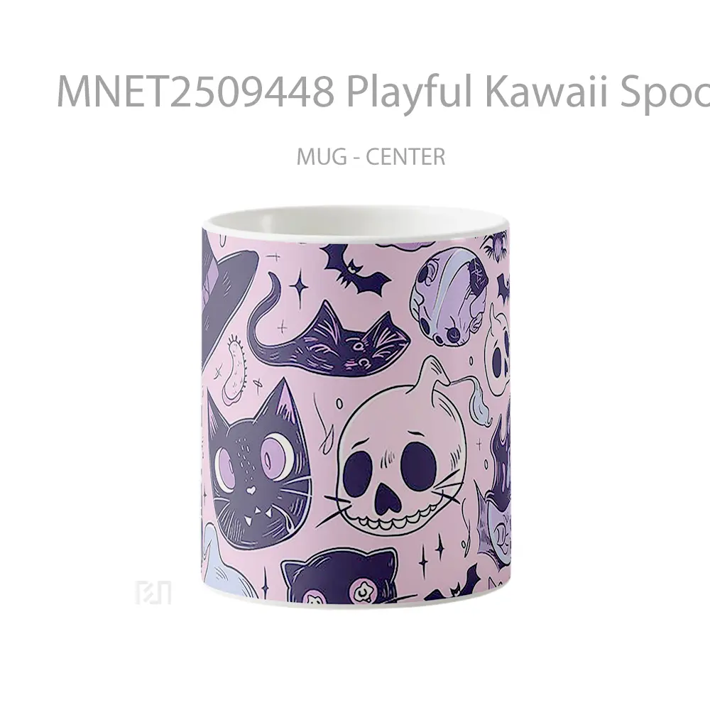 Playful Kawaii Spooky Contrast Mug MNET2509448 - All-side / Desain