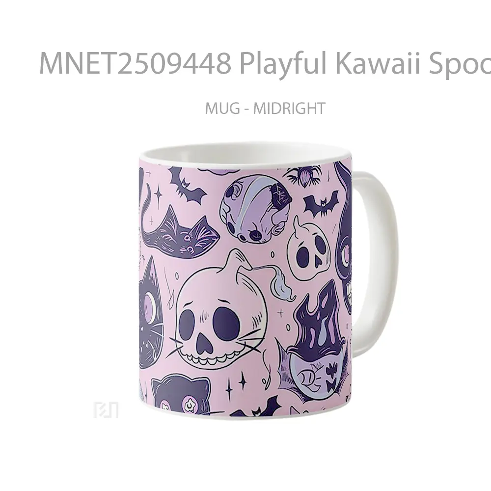 Playful Kawaii Spooky Contrast Mug MNET2509448 - All-side / Desain