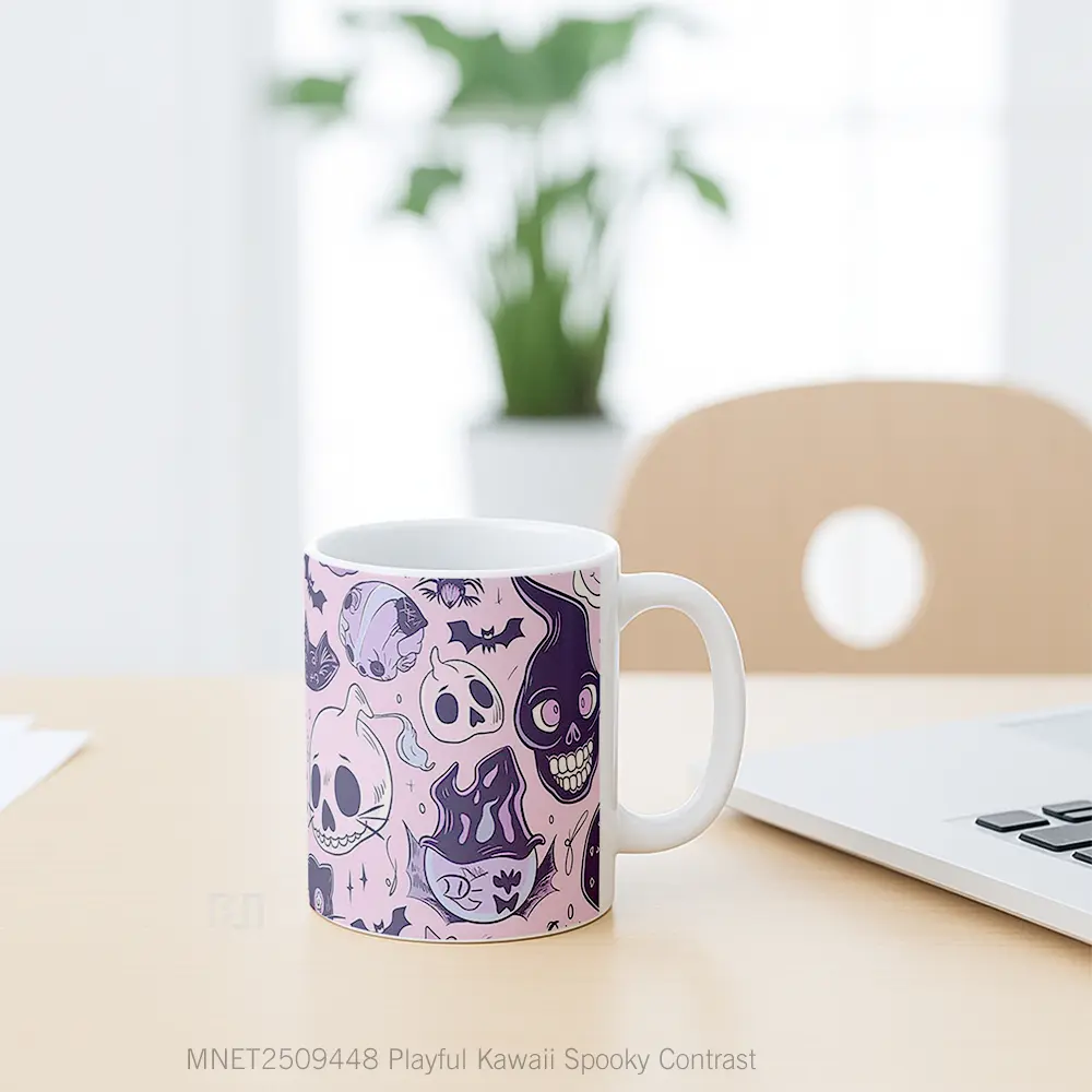 Playful Kawaii Spooky Contrast Mug MNET2509448 - All-side / Desain