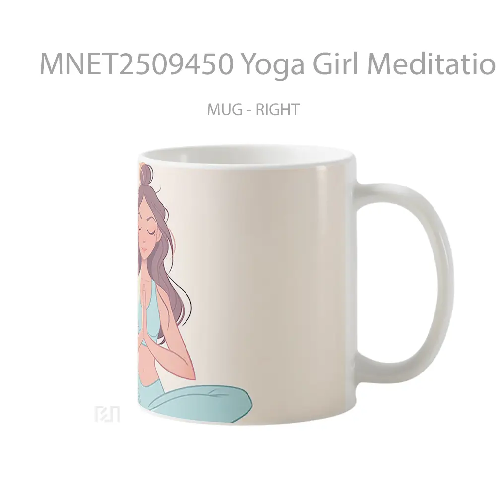 Yoga Girl Meditation Aesthetic Mug MNET2509450
