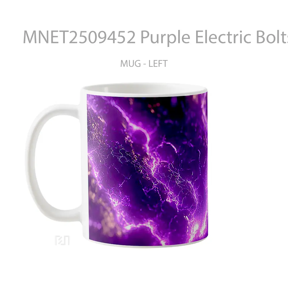 Purple Electric Bolts Aesthetic Mug MNET2509452 - All-side / Desain