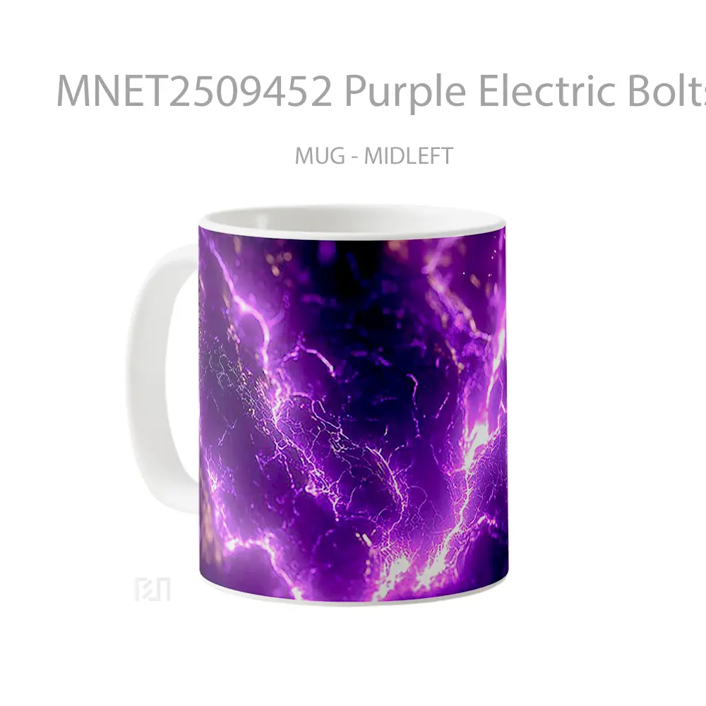 Purple Electric Bolts Aesthetic Mug MNET2509452 - All-side / Desain