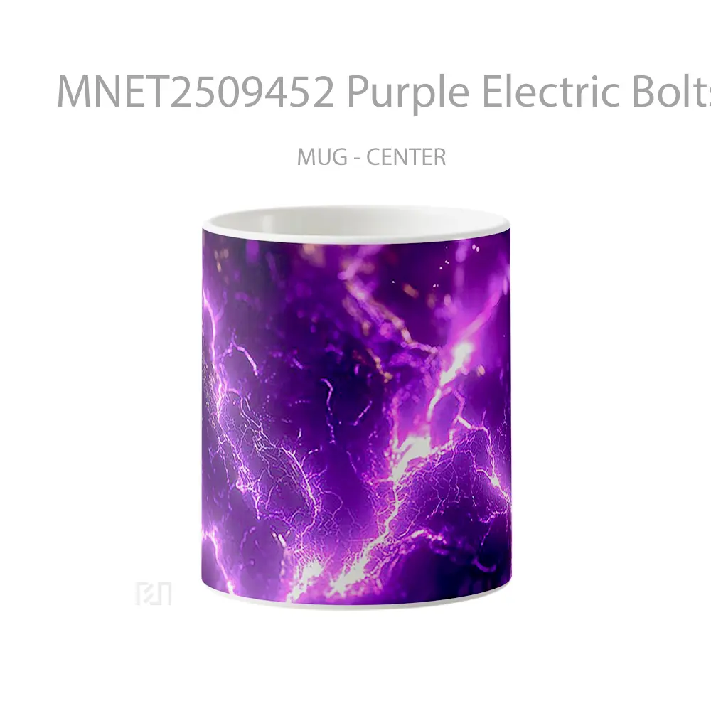 Purple Electric Bolts Aesthetic Mug MNET2509452 - All-side / Desain