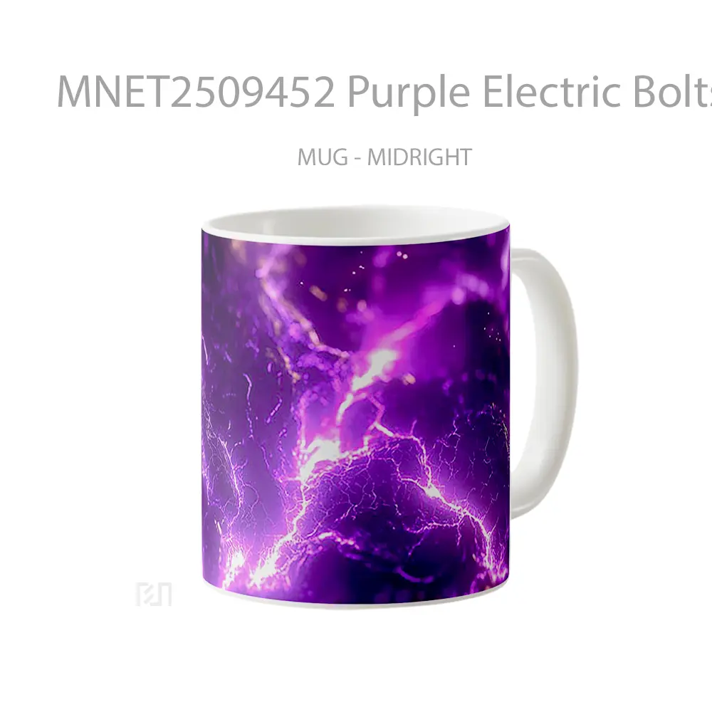 Purple Electric Bolts Aesthetic Mug MNET2509452 - All-side / Desain