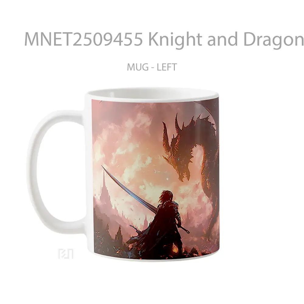 Knight And Dragon Battle Mug MNET2509455 - All-side / Desain