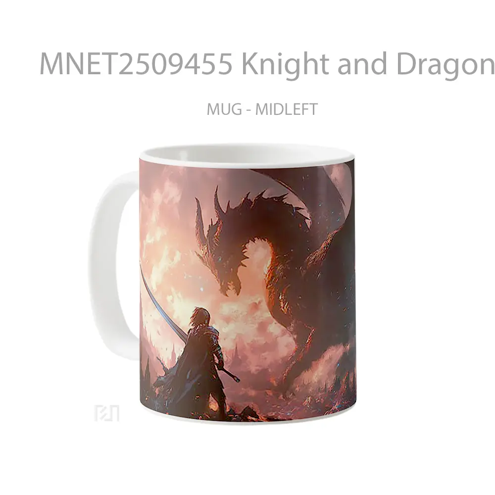 Knight And Dragon Battle Mug MNET2509455 - All-side / Desain